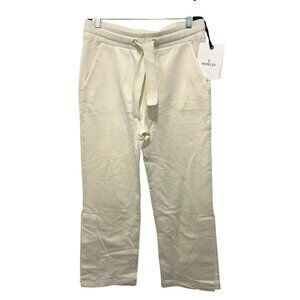 Moncler Womens Cream Drawstring Pull On Lounge Side Slip Pants Small New
